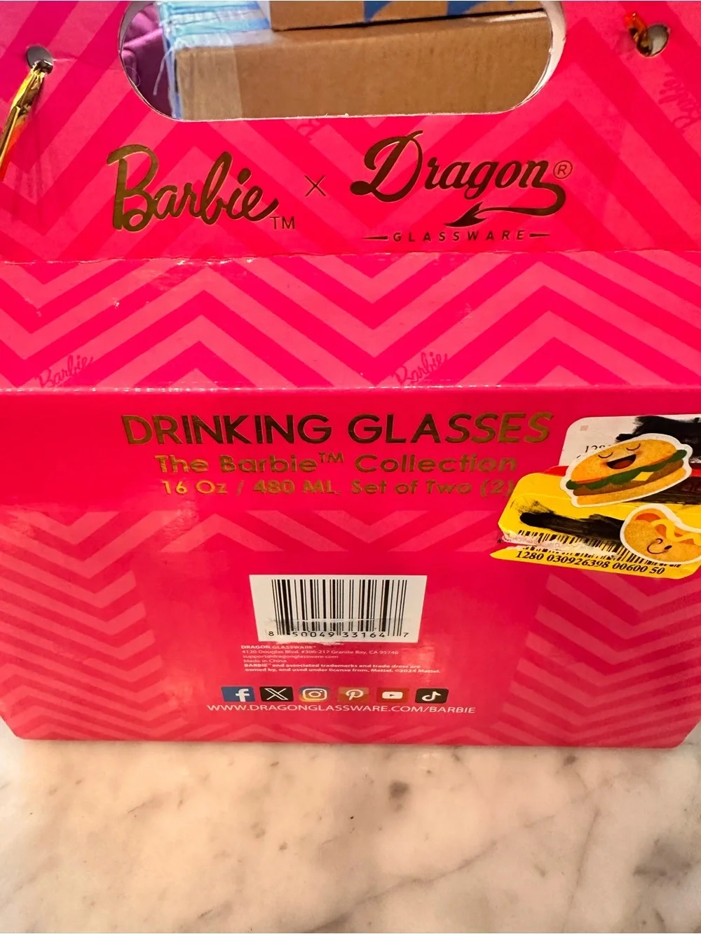 Barbie Drinking glasses new in box